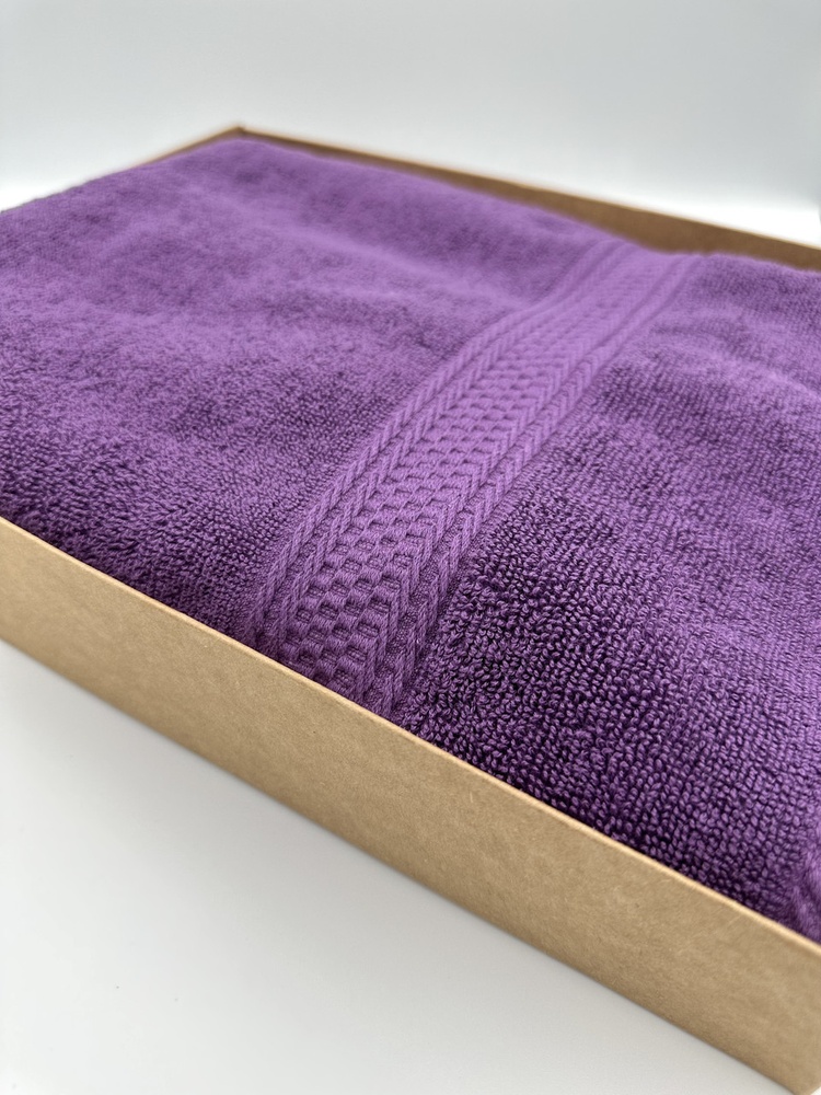 Подарочное банное махровое полотенце Utopia 140х70 см сиреневое F0200 фото