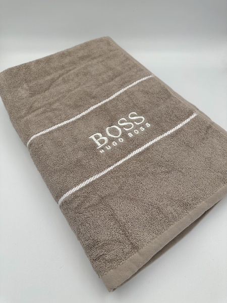 Махровое полотенце Hugo Boss сауна 160х80 см бежевое F0354 фото
