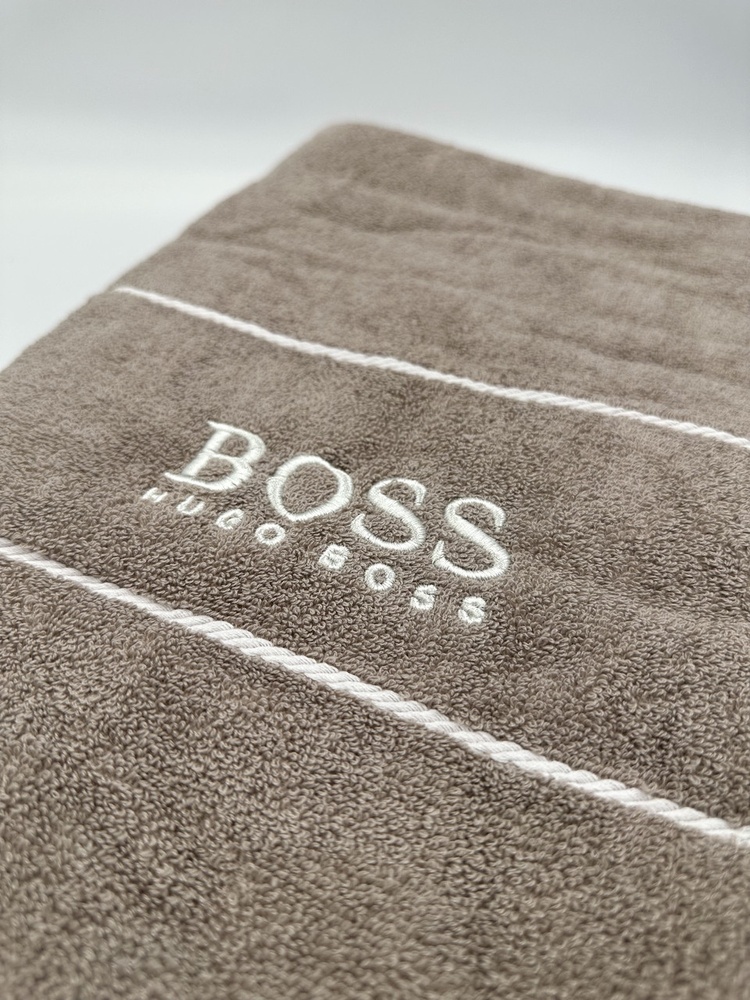 Махровое полотенце Hugo Boss сауна 160х80 см бежевое F0354 фото