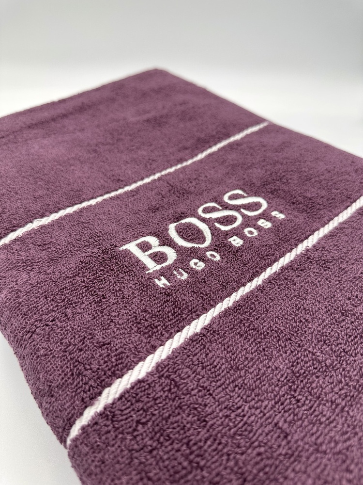 Махровий рушник Hugo Boss сауна 160х80 см сливовий F0355 фото