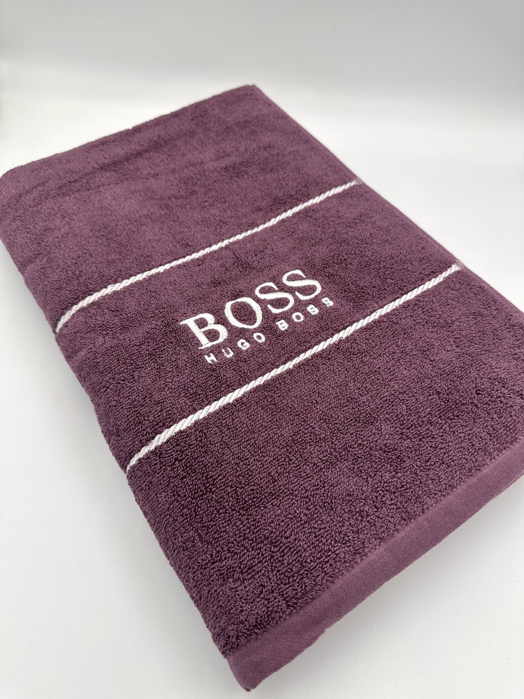 Махровий рушник Hugo Boss сауна 160х80 см сливовий F0355 фото