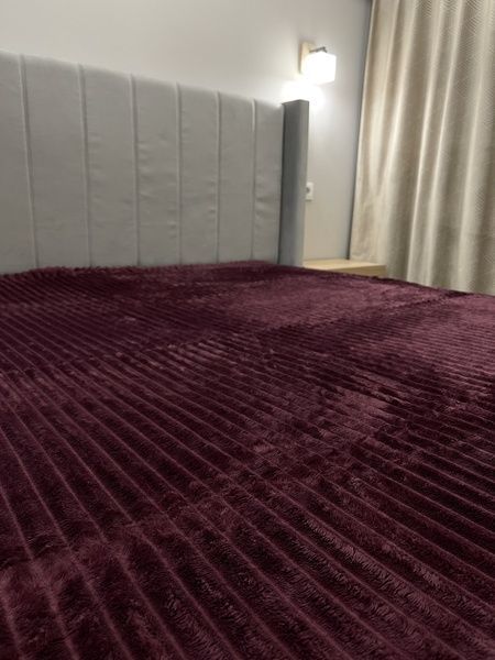 Плед королевский шарпей Полоска 200x230 см бордовый F0360 фото