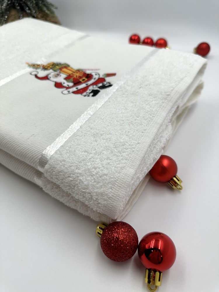 Подарочный новогодний набор банных полотенец Подарки махра F0410 фото