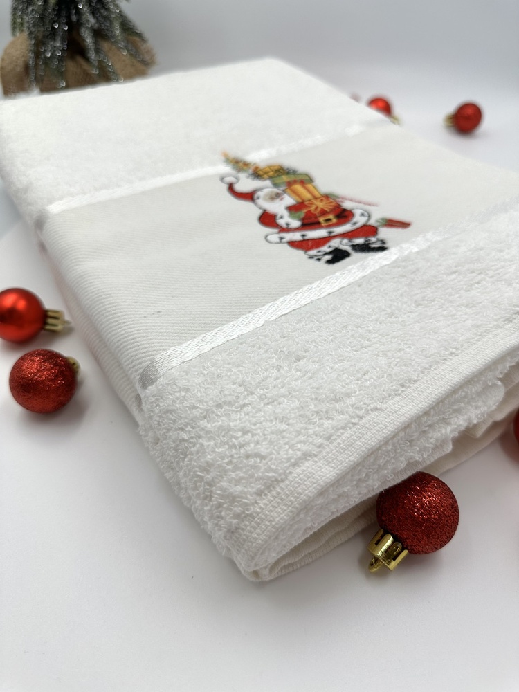 Подарочный новогодний набор банных полотенец Подарки махра F0410 фото