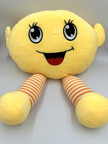 Мягкая игрушка с пледом Смайл желтый F0369 фото