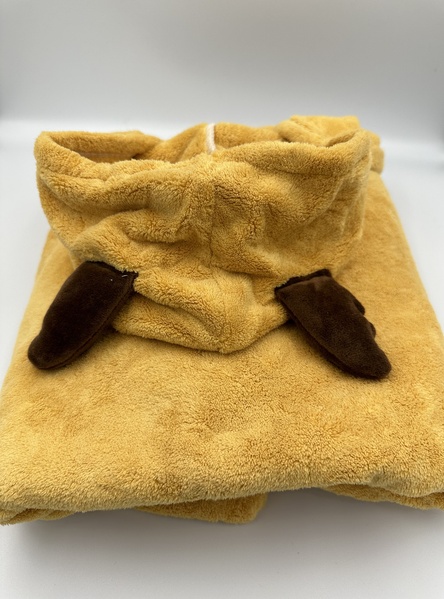 Детский халат пончо микрофибра желтый F0220 фото