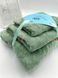 Подарочный набор банных полотенец из микрофибры Сердечки зеленый F0418 фото 2