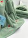 Подарочный набор банных полотенец из микрофибры Сердечки зеленый F0418 фото 4