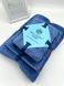 Подарочный набор банных полотенец из микрофибры Сердечки синий F0419 фото 1