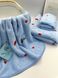 Подарочный набор банных полотенец из микрофибры Сердечки голубой F0420 фото 2