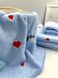 Подарочный набор банных полотенец из микрофибры Сердечки голубой F0420 фото 4