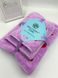 Подарочный набор банных полотенец из микрофибры Сердечки фиолетовый F0421 фото 1