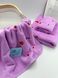 Подарочный набор банных полотенец из микрофибры Сердечки фиолетовый F0421 фото 3