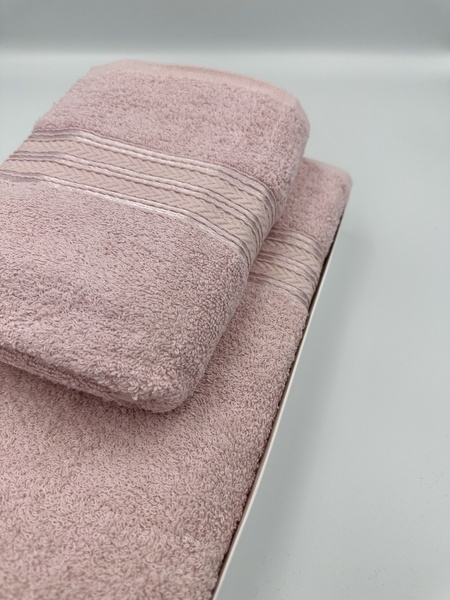 Подарочный набор банных махровых полотенец Пионы розовый F0197 фото