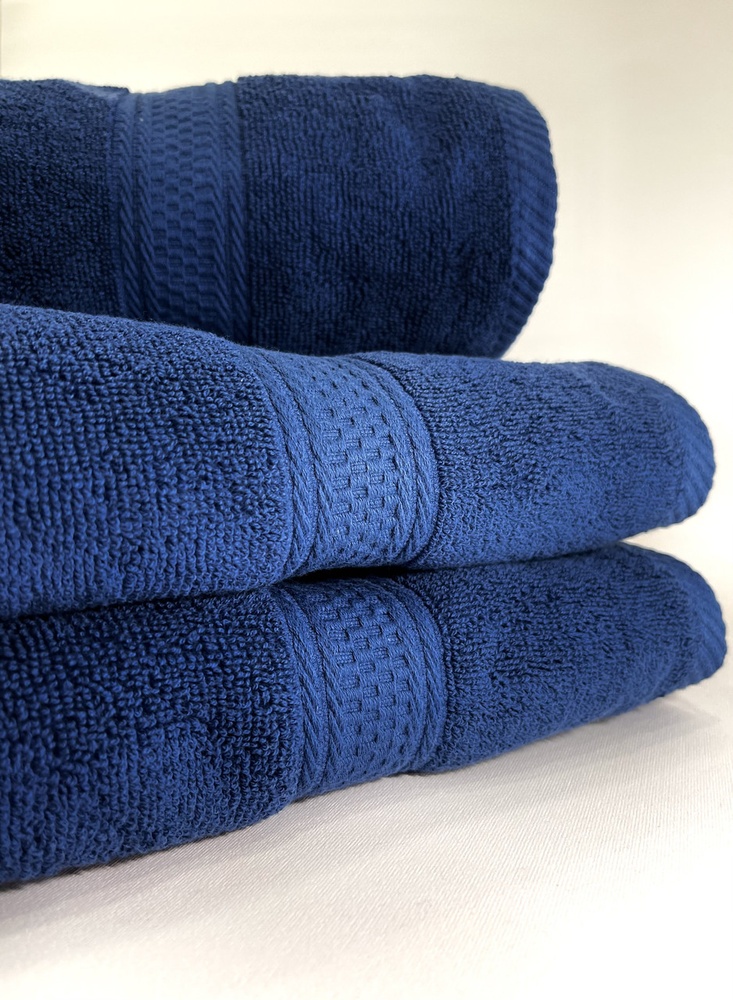 Банное махровое полотенце Utopia 140х70 см темно-синее F0147 фото