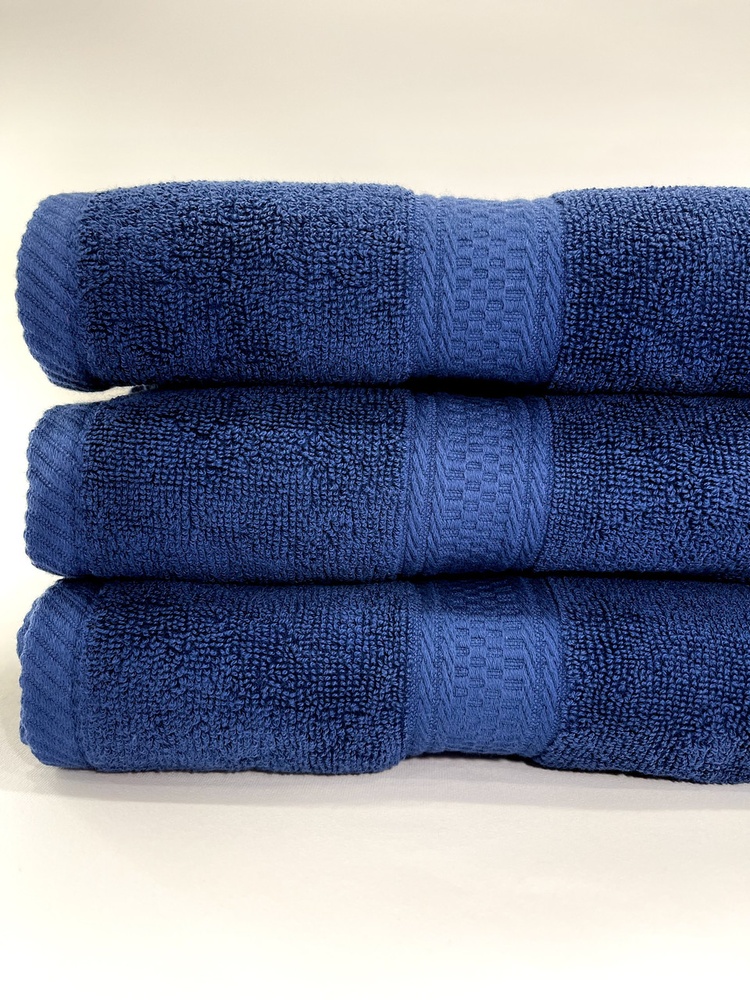 Банное махровое полотенце Utopia 140х70 см темно-синее F0147 фото